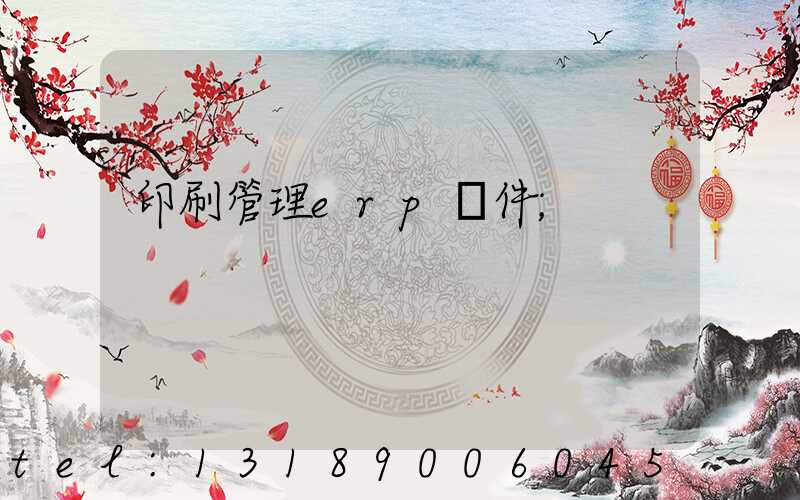 印刷管理erp軟件