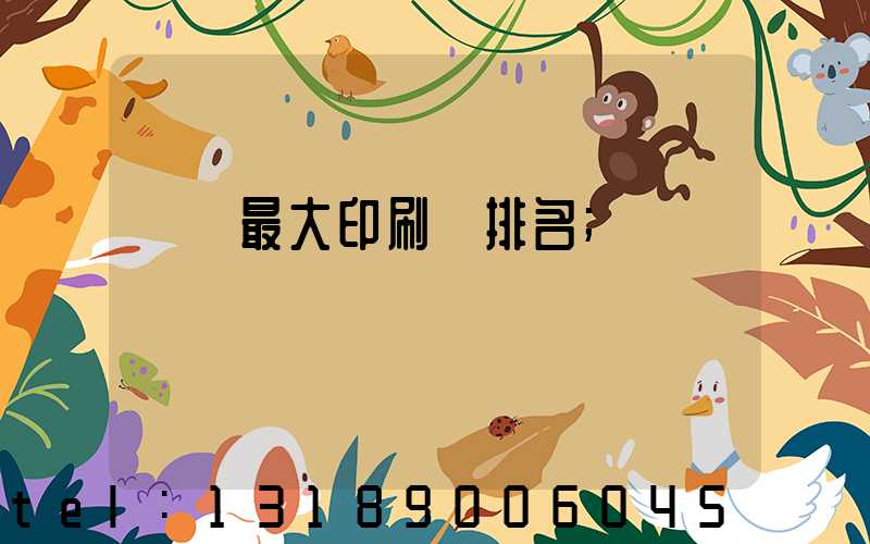 廣東最大印刷廠排名
