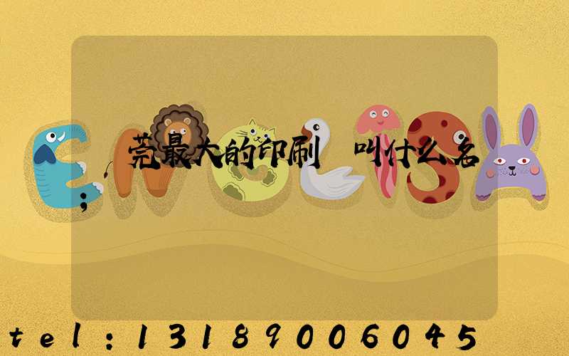 東莞最大的印刷廠叫什么名