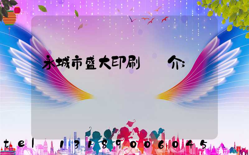 永城市盛大印刷廠簡介