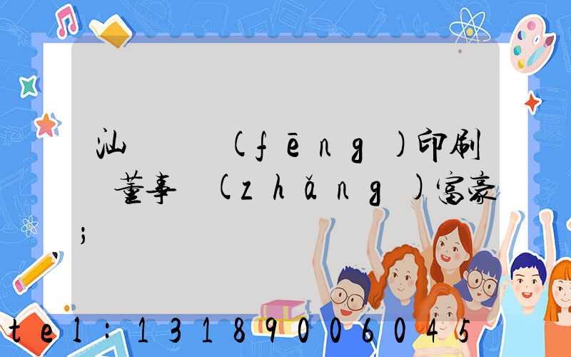 汕頭東風(fēng)印刷廠董事長(zhǎng)富豪