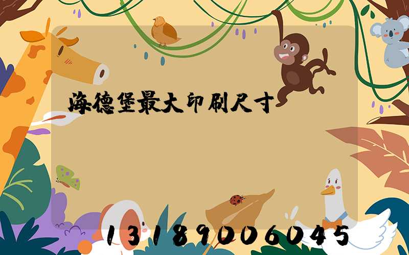 海德堡最大印刷尺寸