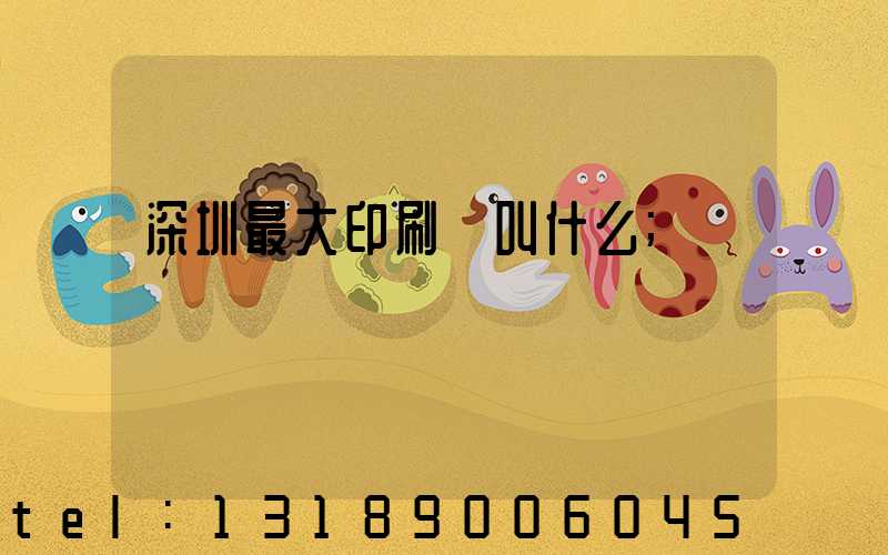 深圳最大印刷廠叫什么