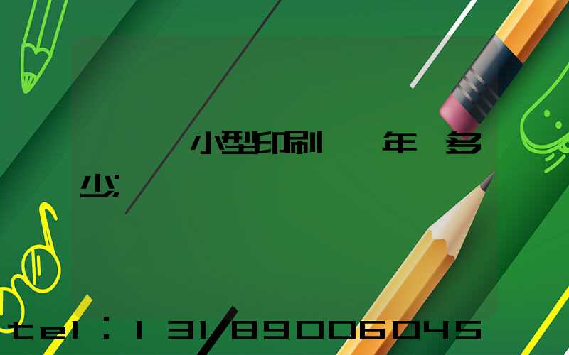 開一個小型印刷廠一年賺多少